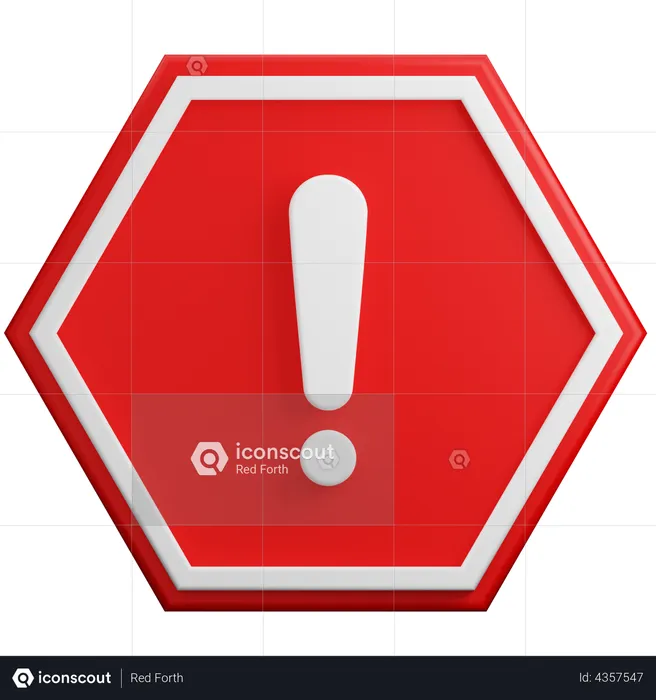 Caution Sign  3D Illustration