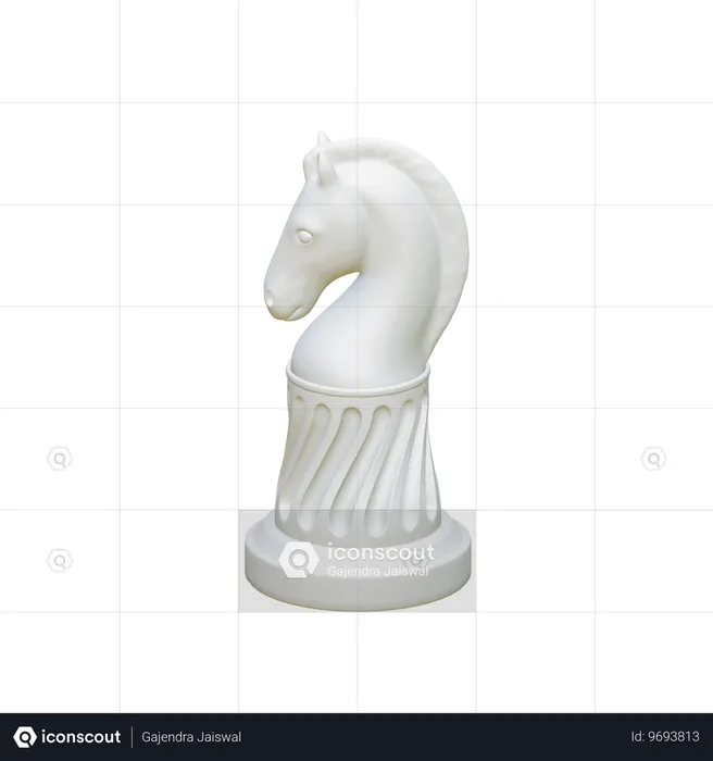 Cavaliere bianco  3D Icon