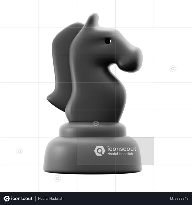 Cavalo cavaleiro negro  3D Icon