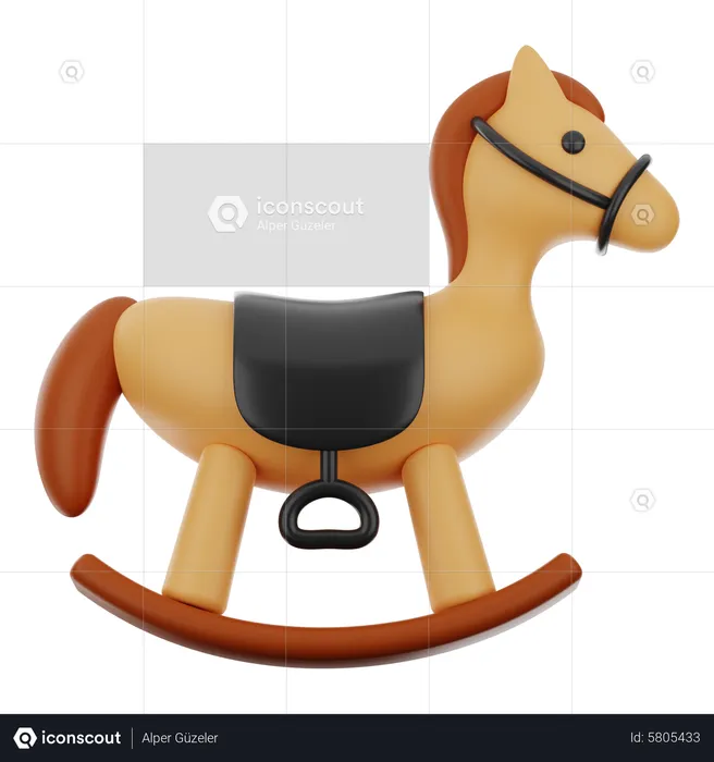 Cavalo de pau  3D Icon