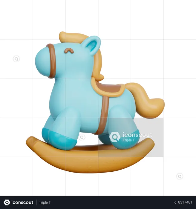 Cavalo de pau  3D Icon
