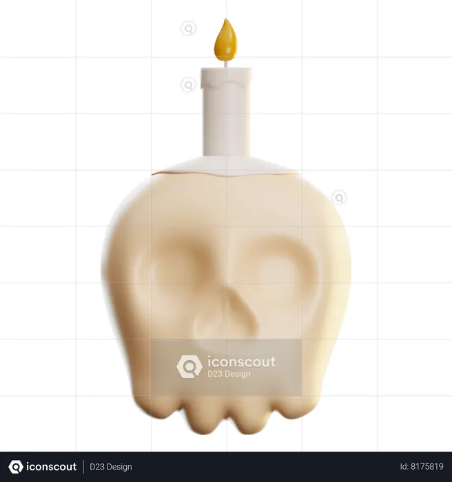 Caveira com vela  3D Icon