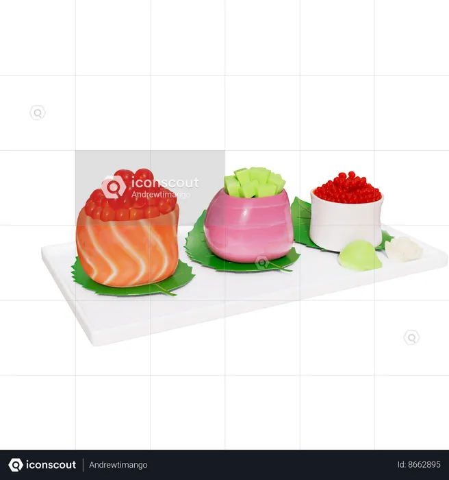 Caviar de salmão  3D Icon