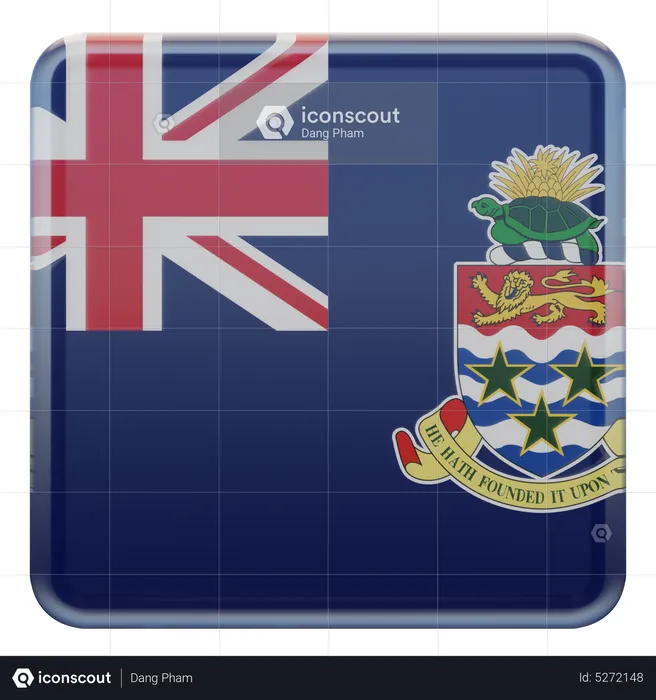 Cayman Islands Square Flag Flag 3D Icon