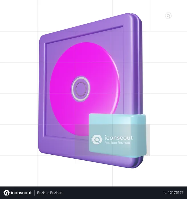 CD 카세트  3D Icon
