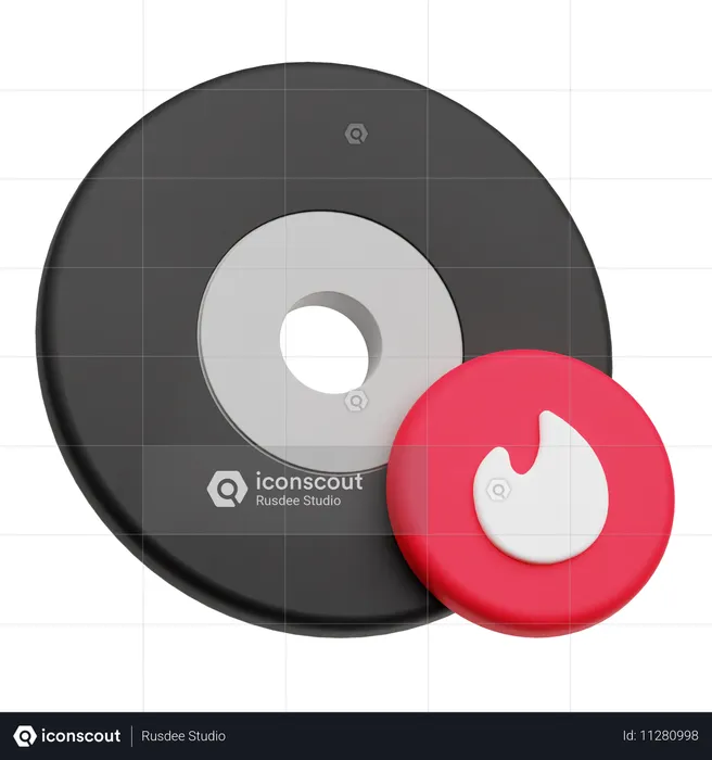 CD 굽기  3D Icon