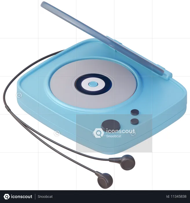 Cd Player With Earbuds  3D Icon