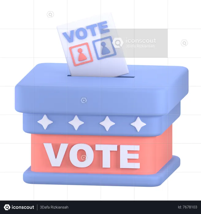 Cédula de votação  3D Icon