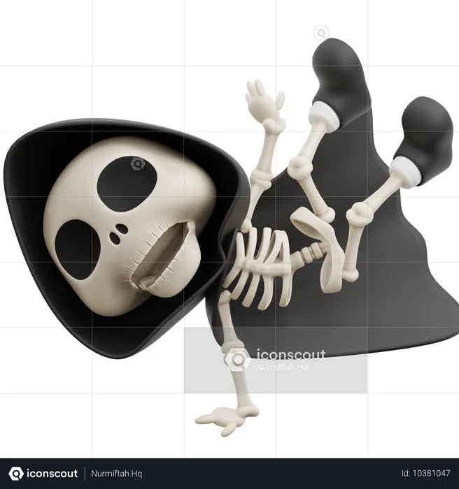 Grim Reaper Fazendo Breakdace  3D Illustration