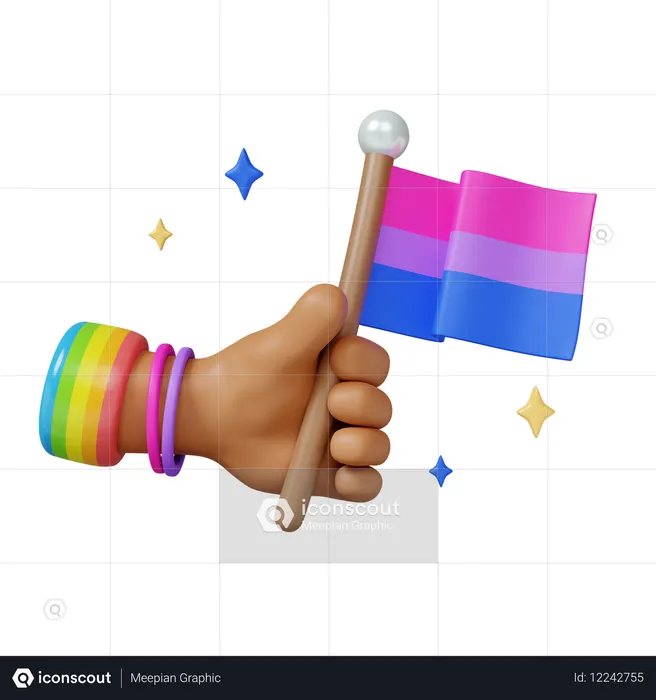 Celebração do Orgulho com Bandeira Colorida  3D Icon