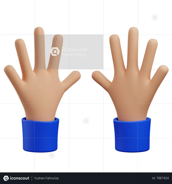 Gesto de celebração com a mão  3D Icon