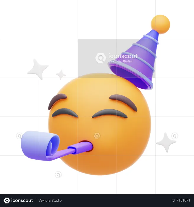 Celebrate Emoji Logo 3D Icon