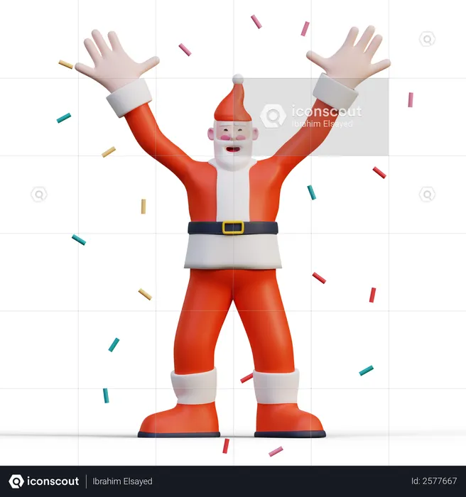 Celebrating Santa 3D Illustration