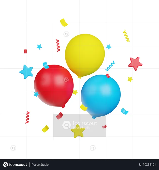 Celebration Balloons  3D Icon