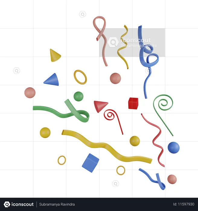 Celebration Confetti  3D Icon