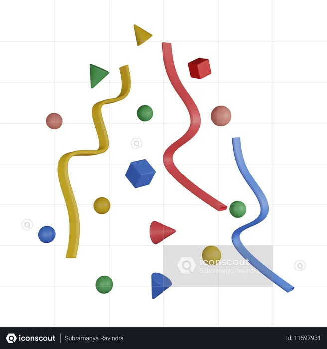 Celebration Confetti  3D Icon