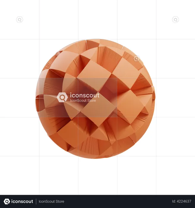 Cell Carved Sphere  3D Icon