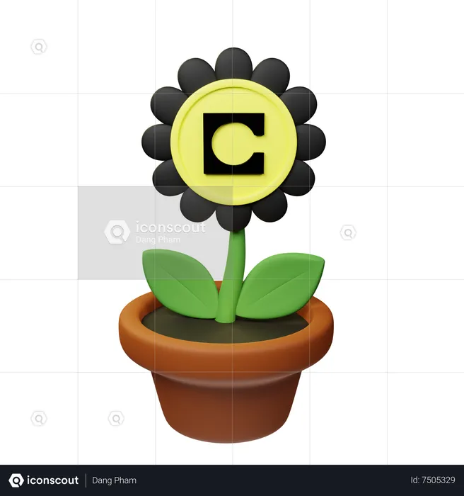 Celo Crypto Plant Pot  3D Icon