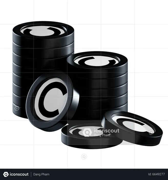 Celr Coin Stacks 3D Icon download in PNG OBJ or Blend format