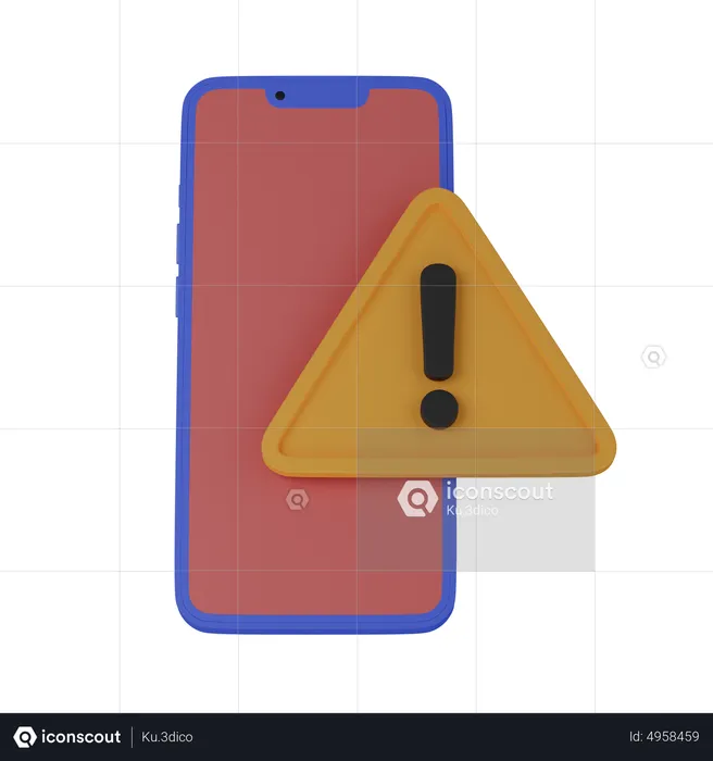 Celular com alerta  3D Icon