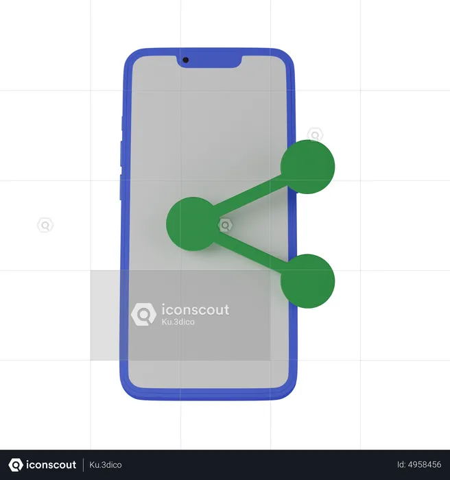 Celular com compartilhamento  3D Icon
