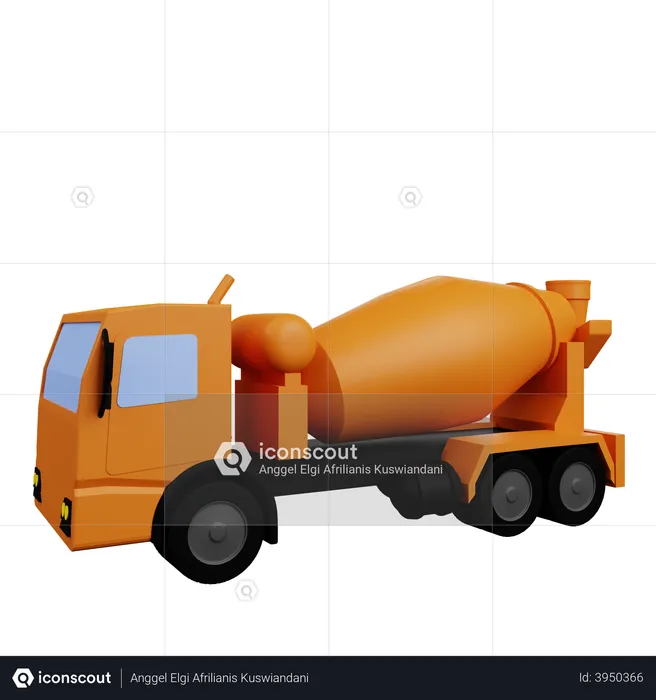 Cement Truck  3D Illustration
