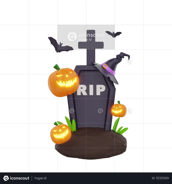 Cemetery Graveyard Halloween  3D Icon