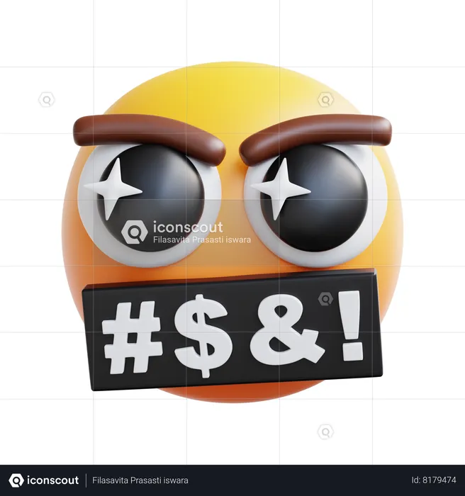 Censored Rude Emoji 3D Icon