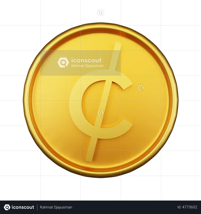 Cent Coin  3D Illustration