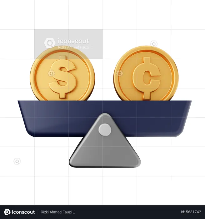 Saldo de moeda de centavo  3D Icon