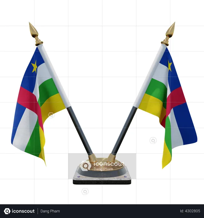 Central African Republic Double Desk Flag Stand Flag 3D Flag