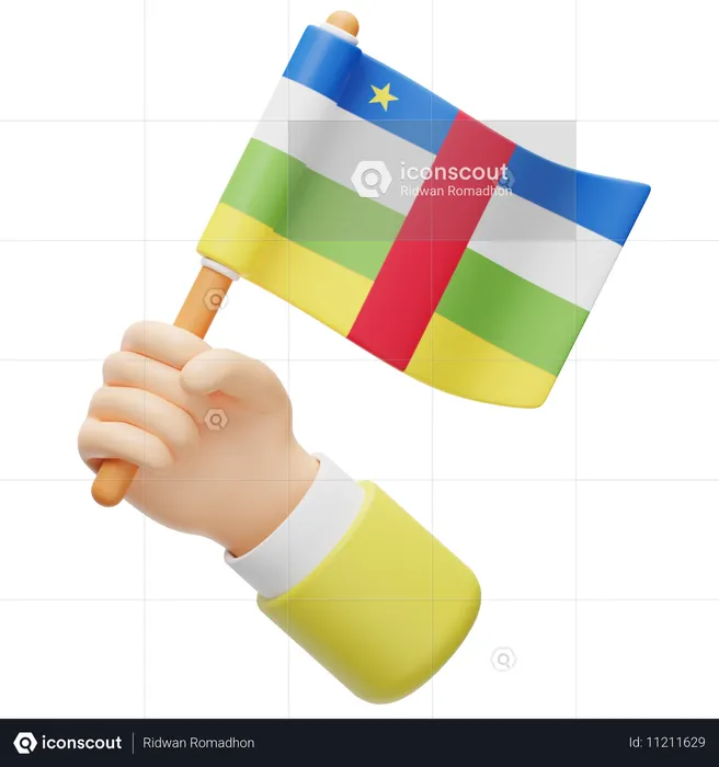 Central African Republic Flag Flag 3D Icon
