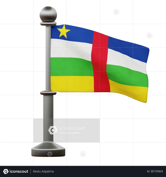 Central African Republic Flag Flag 3D Icon
