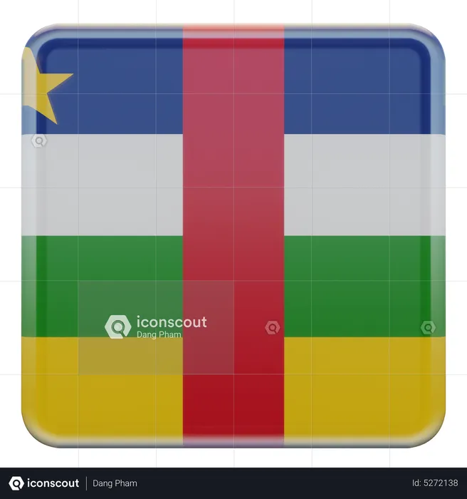 Central African Republic Square Flag Flag 3D Icon