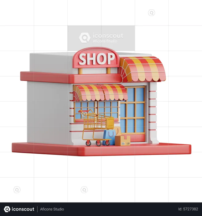 Centre commercial  3D Icon