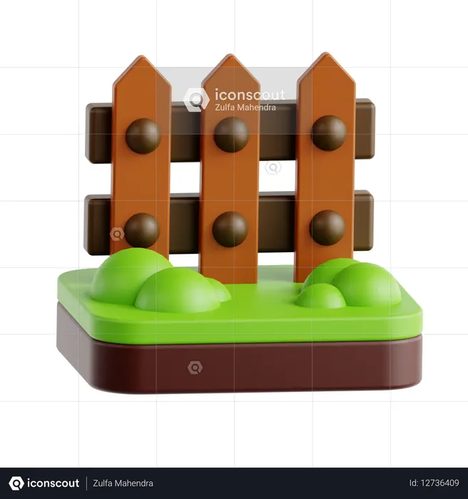 Cerca de fazenda  3D Icon