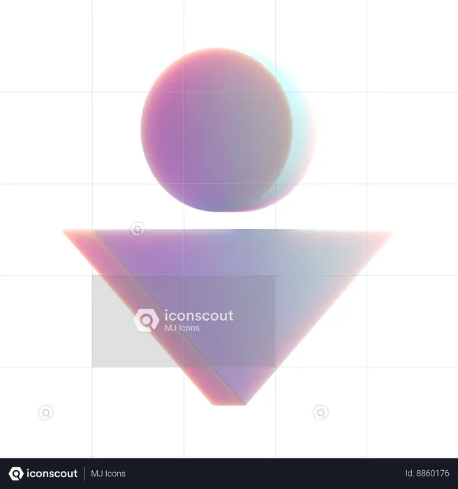 Cercle avec triangle  3D Icon