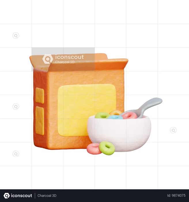 Cereal And Milk  3D Icon