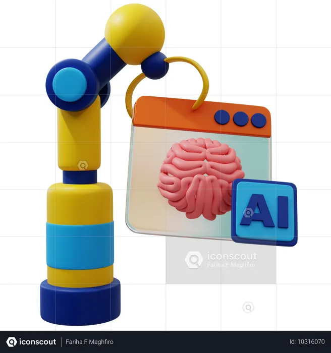 Cerebro de IA innovador  3D Icon