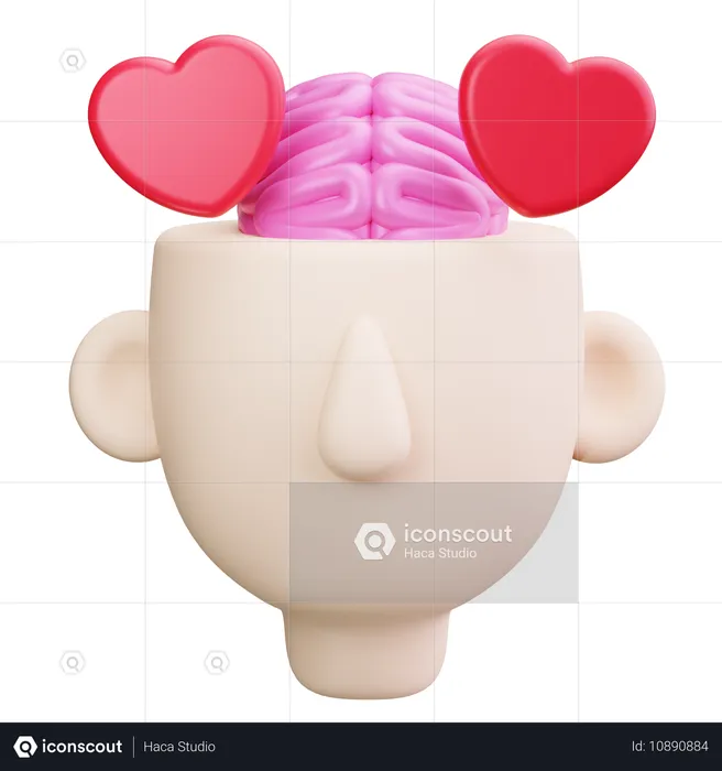 Cerebro corazon  3D Icon