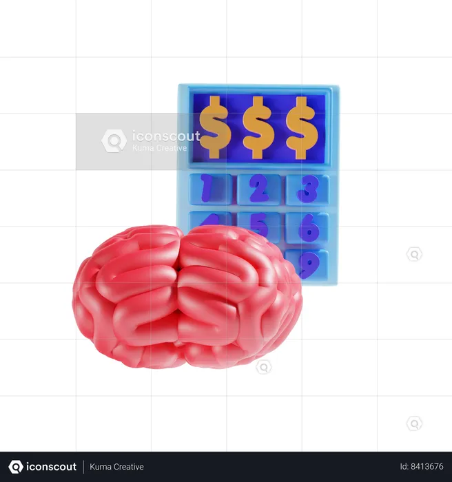 Cerebro financiero  3D Icon