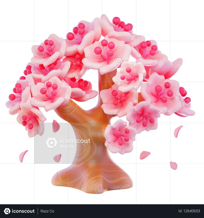 Árvore de flor de cerejeira  3D Icon