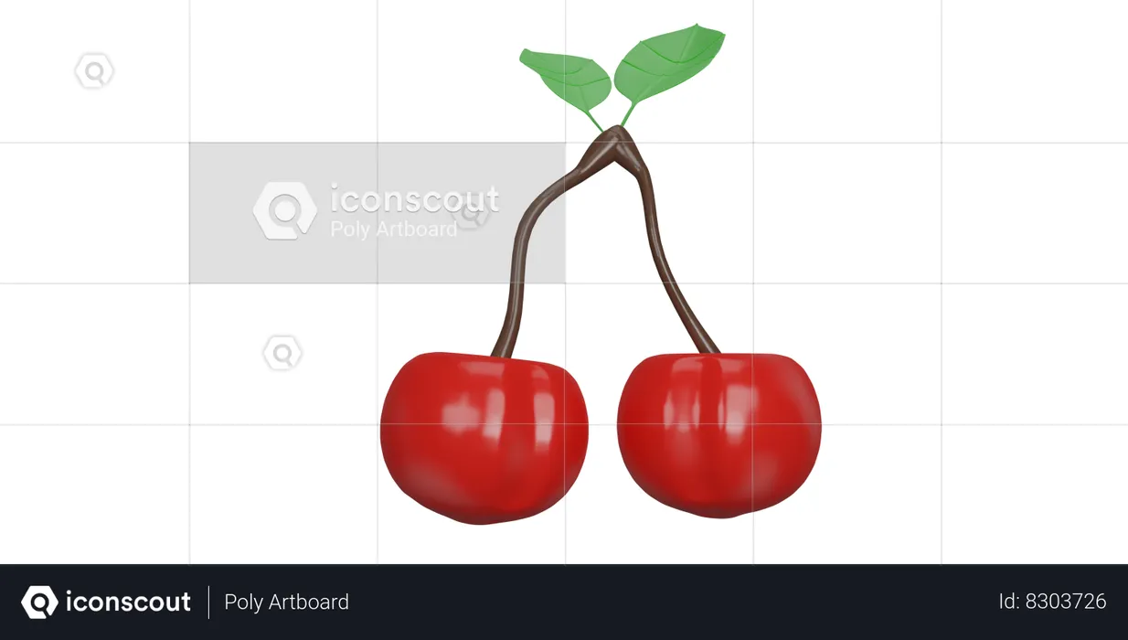 Cerezas  3D Icon