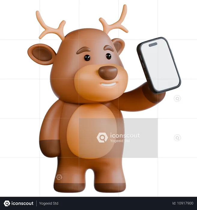 Les cerfs apportent leur smartphone  3D Icon