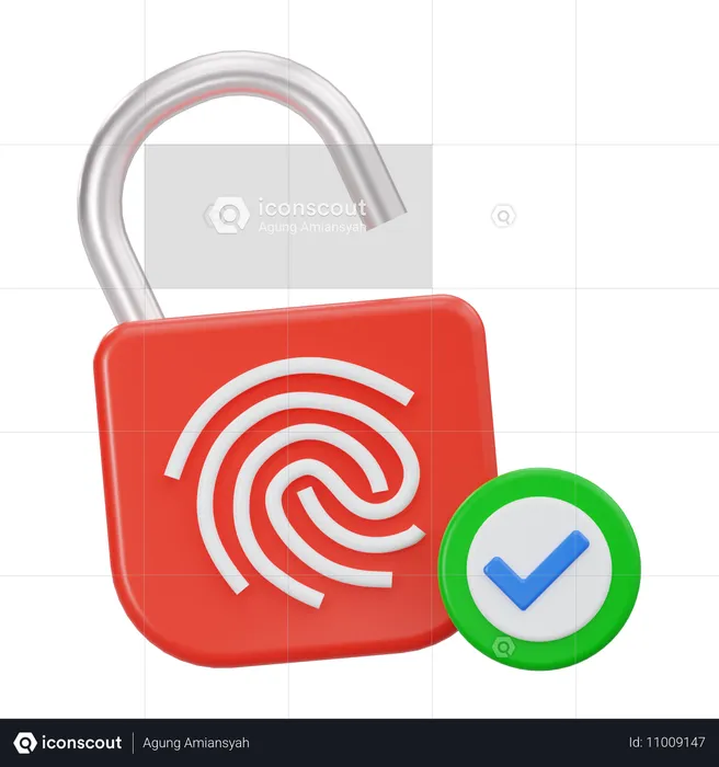 Bloqueo de huellas dactilares  3D Icon