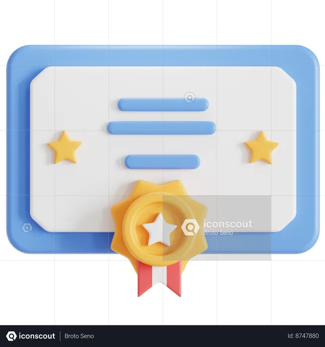 Certificado  3D Icon