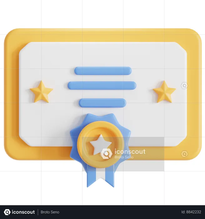 Certificado  3D Icon