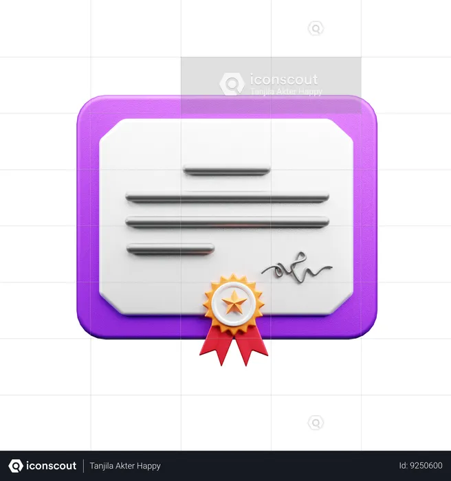 Certificado  3D Icon