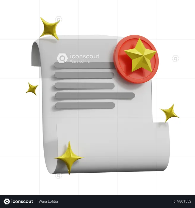 Certificado  3D Icon