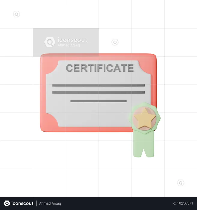 Certificado  3D Icon